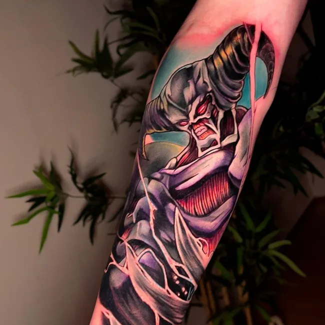 Anime Tattoo Dämon am Unterarm – Andres, Prime Ink Bremen